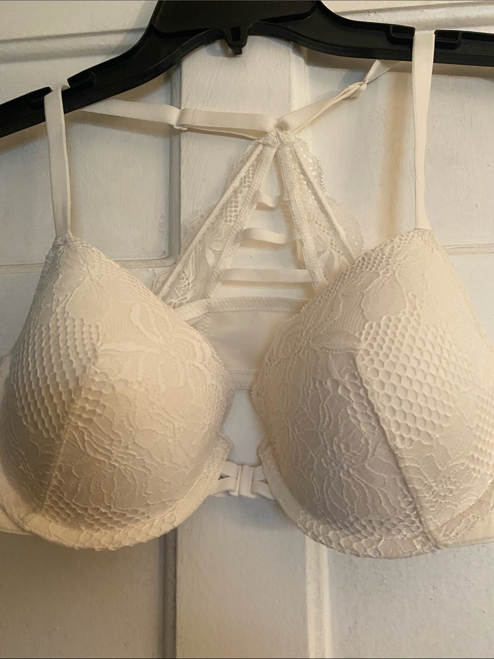 Auden Lace Push-Up Bra with Lacy Strappy Back - Cream.  Size 36C